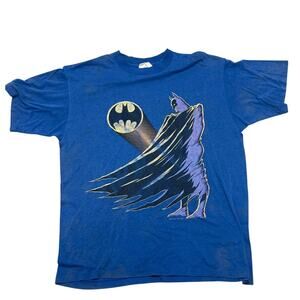 Vintage 1989 DC Comics Batman T-Shirt * Faded Tag * Size L Distressed